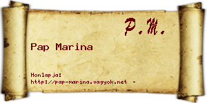 Pap Marina névjegykártya